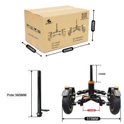 Monorim X3 Max Air perednyaya podveska s dvumya kolesami dlya Ninebot Max G30 & podobnykh samokatov – Zapchast & amortizator Mon