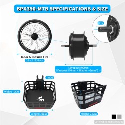 Monorim BPK350 komplet za pretvorbu motor 380w - baterija uključena  - 7 Monorim BPK350 power kit za električni bicikl, 380W – P