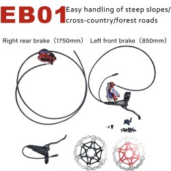 Kompletny zestaw hamulców hydraulicznych Monorim EB01 4-tłoczkowy - dźwignie, zaciski, linka i tarcza hamulcowa Monorim - 7 Komp