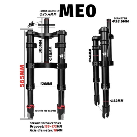 Suspensie fata Monorim ME0 Air - Hidraulic version 565mm x 165mm  - 2 
Compatibilitate: suspensie fata Monorim ME0 Air Hidraulic