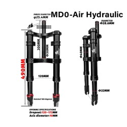 Přední odpružení Monorim MD0 Air Hydraulic 490mm x 165mm  - 2 
Kompatibilita: pro kompatibilni montaze vidlice Monorim MD0; over