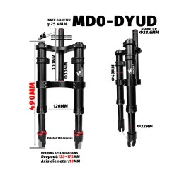Monorim MD0-DYUD Front Suspension for DYU eBike - Hydraulic and Air Adjustable  - 5 
Compatibility: Monorim MD0-DYUD front suspe