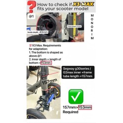 Monorim X3 Max Air Doppelrad-Vorderfederung fur Ninebot Max G2: Ersatzteil und Stossdampfer Monorim - 6 Passend fur Ninebot Max 