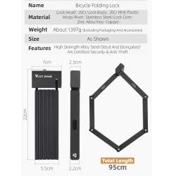 Kiváló minőségű anyagból készült lakat lopásgátló összecsukható mechanizmussal KROXNE - 12  