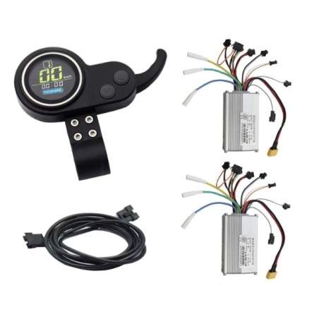 Kit de deux contrôleurs avec écran et déclencheur pour installation double moteur 60v 35A (JP) KROXNE - 3  
